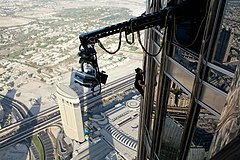 Technocrane used during the filming of Ghost Protocol