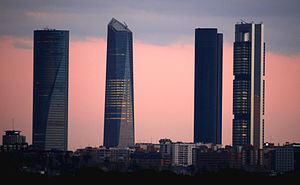 English: Madrid, Spain. Cuatro Torres Business...