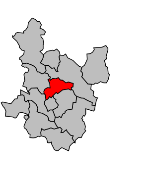 Kanton na mapě arrondissementu Alès