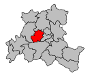 Lage des Kantons Épinal-Ouest innerhalb des Arrondissements Épinal