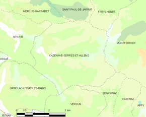 Poziția localității Cazenave-Serres-et-Allens