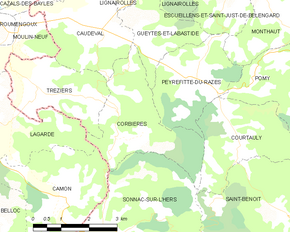 Poziția localității Corbières