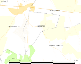 Mapa obce Bissières