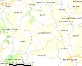 Mapa obce Juaye-Mondaye