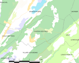 Mapa obce Château-des-Prés
