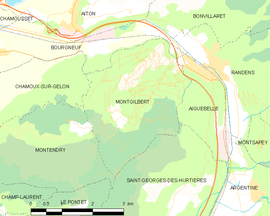 Mapa obce Montgilbert