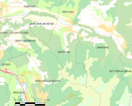 Mapa obce Morillon