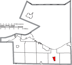 Location of Berlin Heights in Erie County