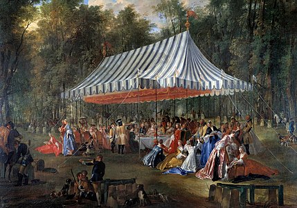Праздник, организованный принцем Конти на открытом воздухе. Версаль.