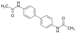 Strukturformel von N,N′-Diacetylbenzidin