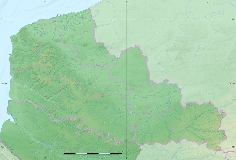 Backsteinbauwerke der Gotik/Verteilung in den Départements Nord und Pas-de-Calais (FR Nord+PdC)