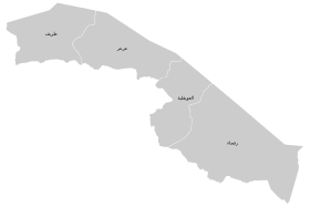صورة لخريطة محافظة عرعر والمحافظات الأخرى في منطقة الحدود الشمالية