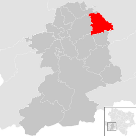 Poloha obce Oberndorf an der Melk v okrese Scheibbs (klikacia mapa)