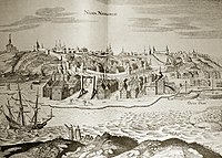 Нижний Новгород в первой половине XVII века (из книги А. Олеария «Описание путешествия в Московию» (1656)