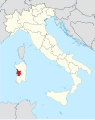 Lage der Provinz Oristano in Italien