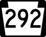 Pennsylvania Route 292 marker