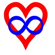 The "infinity heart" is a widely used symbol of polyamory.[206]