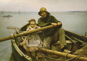 "A Helping Hand". 1881 painting by E...