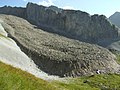 Geleira rochosa ativa, nos Alpes de Zillertal.