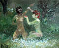 Работа из серии «Адам и Ева». Холст, масло, 50*40 см, Молдабеков Айтымбай, 1996 год
