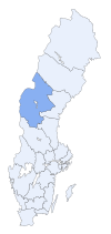 Jämtlands läns plassering i Sverige