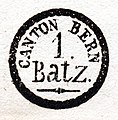 1824, 1 Batz hand stamp (A)