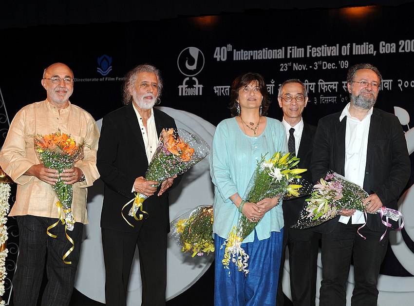 The Jury of Competition Section headed by Mr. Joao Batista de Andrade (Brazil), along with the members, Mr. Vic Sarin (Canada), Mr. Kenichi Okubu (Tokyo) Ms. Sarika (India) and Mr. Jean-Michel Frodon (France).jpg