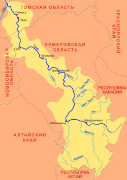 Mapa povodí Tomi