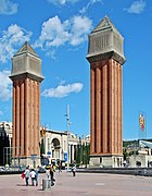 The Venetian Towers in Plaça d'Espanya