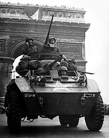 A United States M8 Greyhound armoured car in Paris during World War II UStankParis-edit1.jpg
