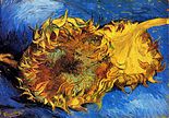 Twee afgesneden zonnebloemen, Van Gogh