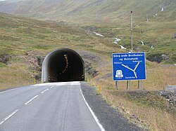 Východní portál tunelu (od Ísafjörðuru)