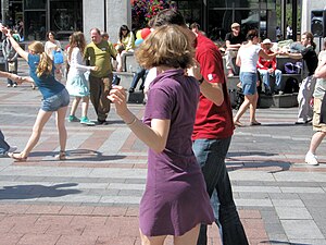 Dancers in Westlake Center, Seattle, Washingto...