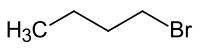 Structural formula of 1-bromobutane