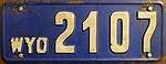 Номерной знак Вайоминга 1914 года 2107.jpg