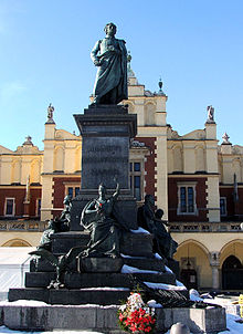 Monument to Adam Mickiewicz, one of the greatest Polish poets, at the Main Market Square in Krakow Adam Mickiewicz Monument in Krakow.jpg