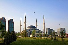 A modern mosque in Ankara, Turkey Ahmet Hamdi Akseki Mosque, Ankara 02.jpg