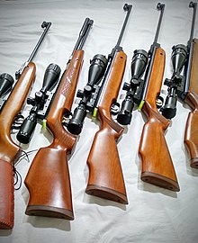 A collection of spring-piston air rifles Airrifle Collection.jpg