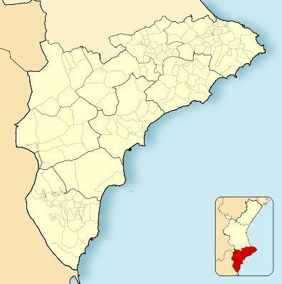 Location map Spain Province of Alicante