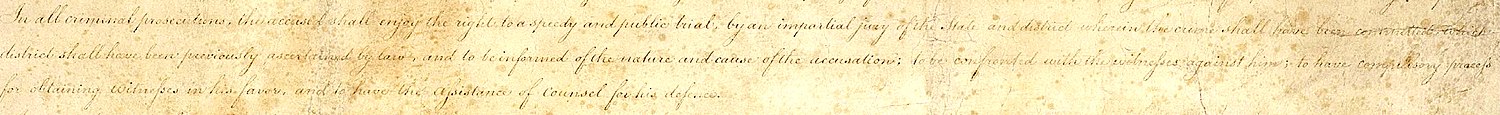 Crop þæs handgewritnan bewrit þæs Rihtgewrit of 1789 se ætywað þā Siexta Gebētunge