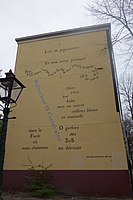 Gedig deur Apollinaire op 'n muur in Leiden