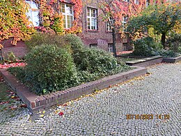 Hochbeete vor dem Gebäudeflügel Berliner Allee