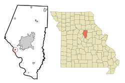 Location of McBaine, Missouri