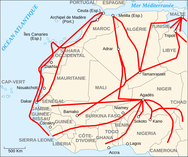 File:Carte des routes d'immigration africaine vers l'Europe.svg