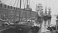 Central Wharf, 19th century. The cupola in the center of the wharf was equipped with a telescope for public use[8]