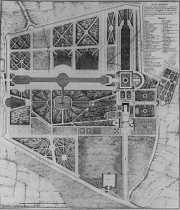Plan du parc du château de Sceaux au XVIIe siècle.