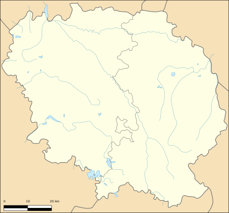 Mapa konturowa Creuse
