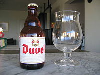 Duvel fles en tulpglas