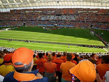 Sokkerwedstryd tussen Nederland en Japan tydens die 2010 FIFA Wêreldbeker.