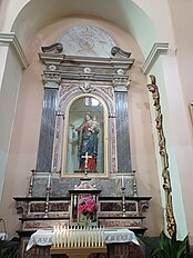 Gêxa de San Péru e de San Paulu (A Gêxa, Cirixöa, Garesce), tâ da Madònna du Rusàriu